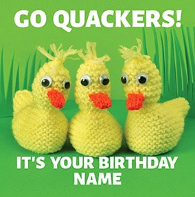 Duck Birthday Card - Knit & Purl