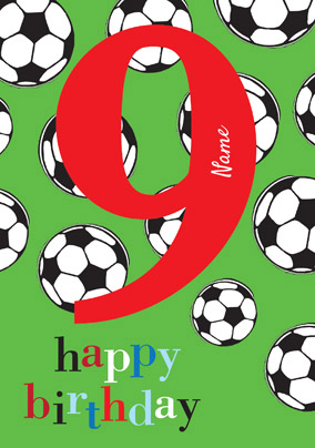 Abacus - Nine Year Old Birthday Card Footy Mad