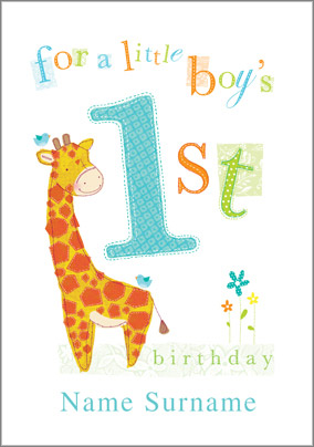 Abacus - One Year Old Birthday Card Little Boy's 1st Birthday