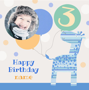 It's a Kid Thing - Birthday Card Photo Upload Boy 3 Today