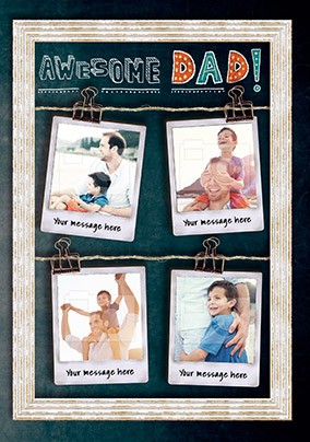 Awesome Dad Multi Photo Birthday Card