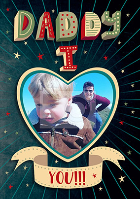 Daddy Photo Heart Birthday Card