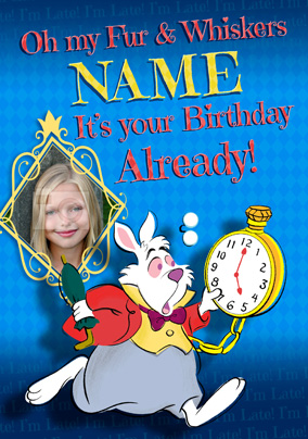 White Rabbit Alice In Wonderland Birthday Card