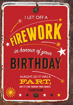 Letting off Fireworks Birthday Card