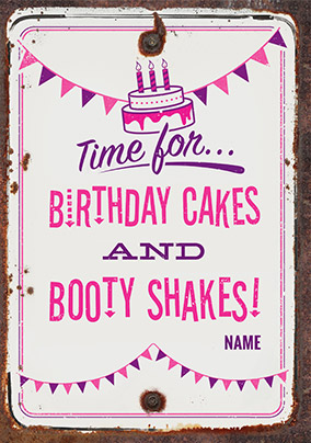 Birthday Cakes & Booty Shakes Birthday Card