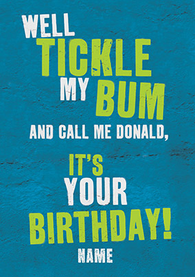 Tickle my Bum Birthday Card