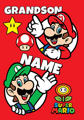 Super Mario - Birthday Card Super Grandson