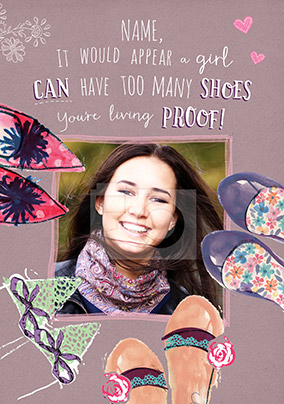 Fabrics - Birthday Card Too Many Shoes
