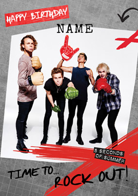 5SOS Birthday Card - Time to Rock Out!