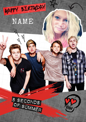 5SOS Birthday Card - Photo Upload Birthday