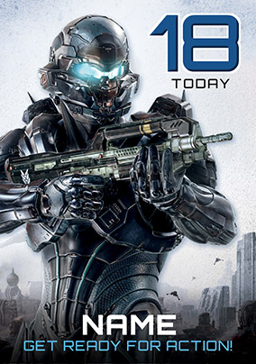 Halo 18th Birthday Card - Get Ready for Action!