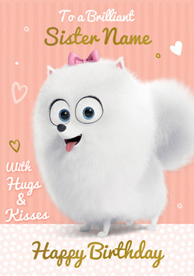 The Secret Life of Pets - Birthday Card Brilliant Sister Gidget