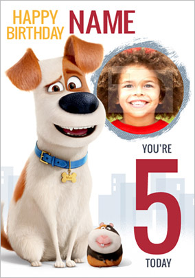 The Secret Life of Pets - Birthday Card Max Photo Upload 5 Today