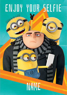 Despicable Me Selfie Personalised Birthday Card