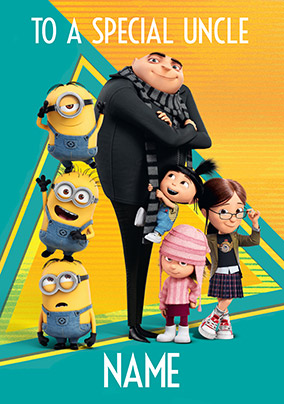 Despicable Me Special Uncle Personalised Birthday Card