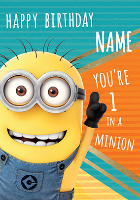 1 In A Minion Personalised Birthday card