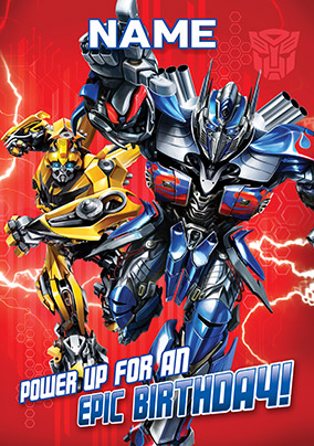 Transformers Epic Birthday Personalised Card