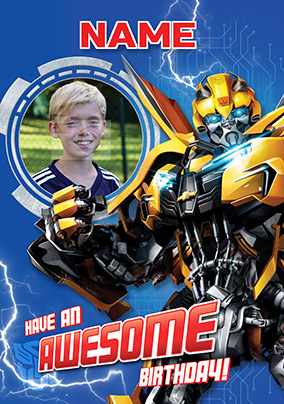 Transformers Awesome Birthday Photo Card