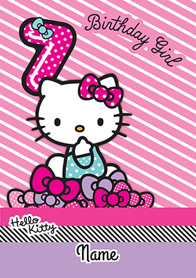 Hello Kitty 7 Today Birthday Card