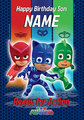 PJ Masks Son Personalised Birthday Card