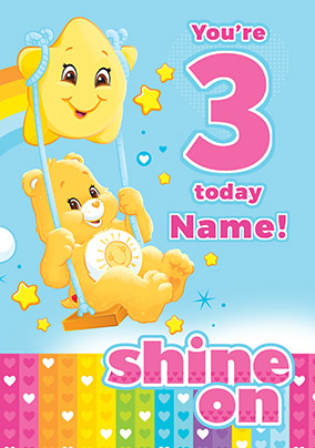 3 Today Care Bear Personalised Birthday Card
