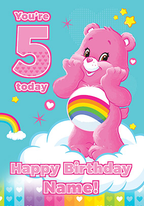 5 Today Care Bear Personalised Birthday Card