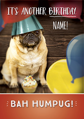 Bah HumPug Personalised Card