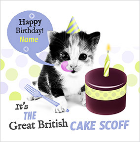 Cake Scoff Personalised Birthday Card