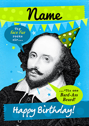 Bard-Ass Beard Personalised Birthday Card