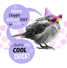 Cool Chick Personalised Birthday Card - Punny Farm