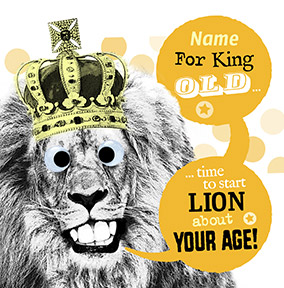 Lion About Your Age Personalised Birthday Card - Punny Farm