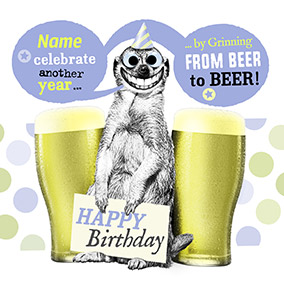 From Beer To Beer Personalised Birthday Card - Punny Farm