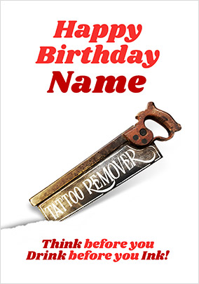 Drink and Ink Personalised Birthday Card
