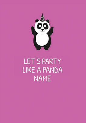 Party Like A Panda Personalised Card