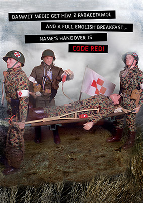 Code Red Hangover Personalised Card