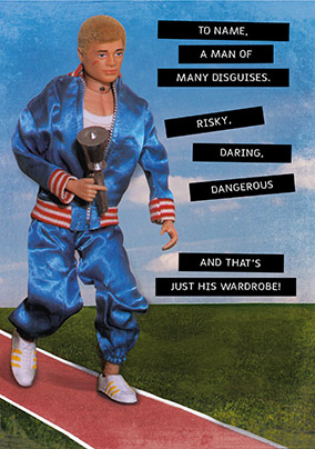 Many Disguises Action Man Personalised Card