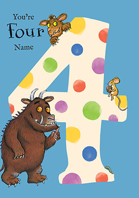 The Gruffalo - Boys 4th Birthday Personalised Card