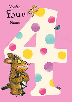 The Gruffalo - Girls 4th Birthday Personalised Card