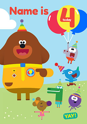 Hey Duggee - 4 Today Personalised Card