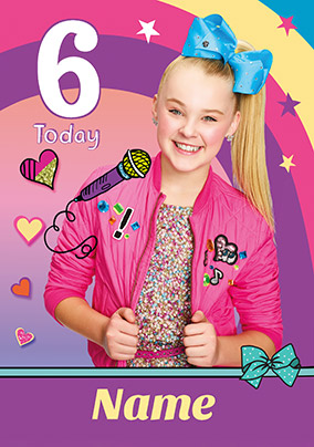 JoJo Bows - 6 Today Personalised Card