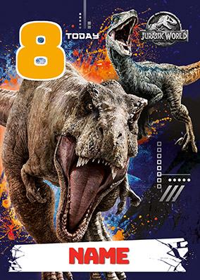 Jurassic World - 8 Today Birthday Card