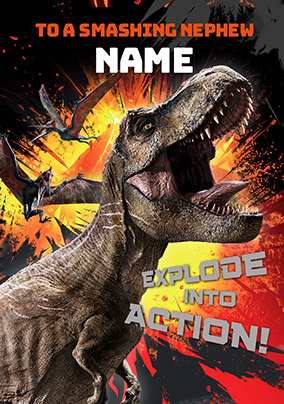 Jurassic World - Nephew Birthday Card