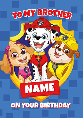 Paw Patrol - Brother Personalised Card