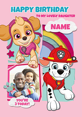 Paw Patrol - Daughter Photo Birthday Card