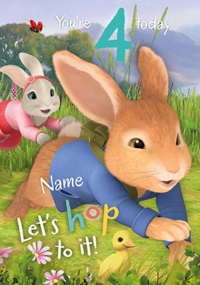 Peter Rabbit 4 Today Personalised Birthday Card