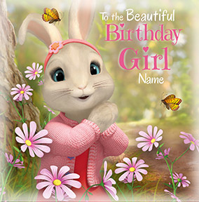 Peter Rabbit Birthday Girl Personalised Card