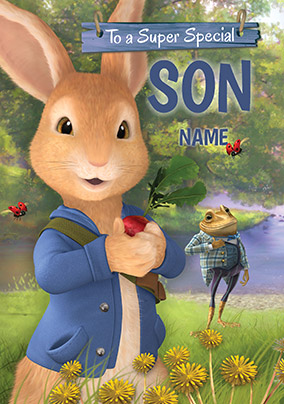 Peter Rabbit Son Personalised Birthday Card