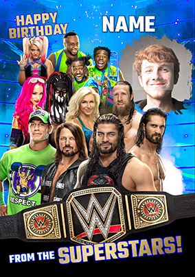 WWE From the Superstars Photo Upload Personalised Card