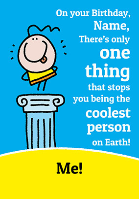 Coolest Person On Earth Personalised Card