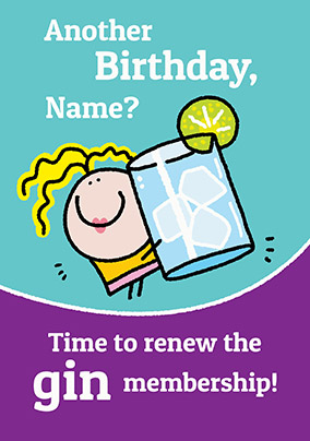 Gin Membership Personalised Card